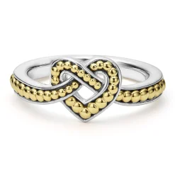 Small Two-Tone Heart Ring
