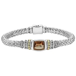 Smokey Quartz Gemstone Caviar Bracelet