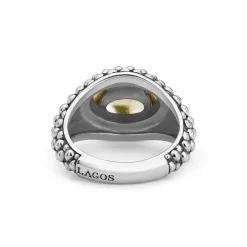 Smooth Two-Tone Caviar Ring