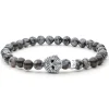 Snowflake Obsidian Skull Bracelet