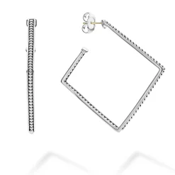 Square Caviar Hoop Earrings