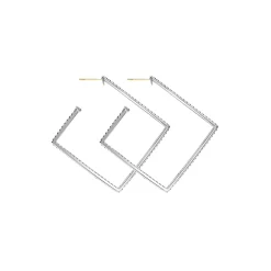 Square Caviar Hoop Earrings