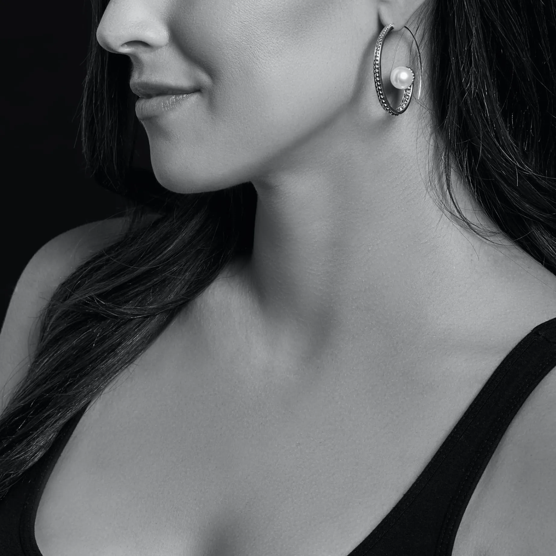 Statement Pearl Hoop Earrings