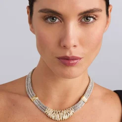 Statement Two-Tone Caviar Diamond Necklace
