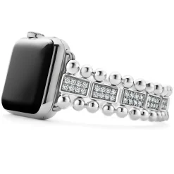 Sterling Silver Full Diamond Watch Bracelet-38-45mm