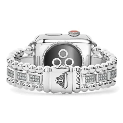 Sterling Silver Full Diamond Watch Bracelet-38-45mm
