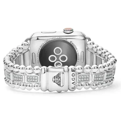 Sterling Silver Full Diamond Watch Bracelet-42-49mm