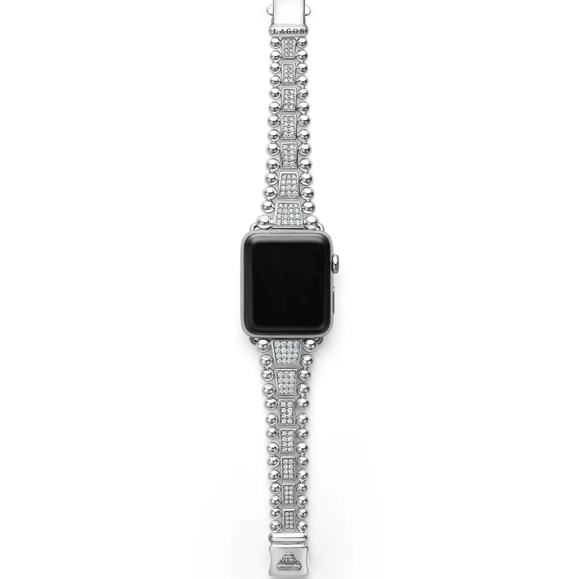 Sterling Silver Full Diamond Watch Bracelet-42-49mm