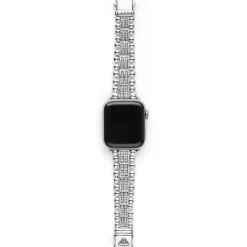 Sterling Silver Two-Row Diamond Watch Bracelet - 38-45mm