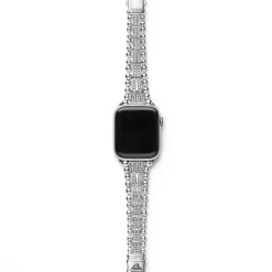 Sterling Silver Two-Row Diamond Watch Bracelet - 42-49mm