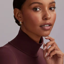 Superfine Diamond Hoop Earrings