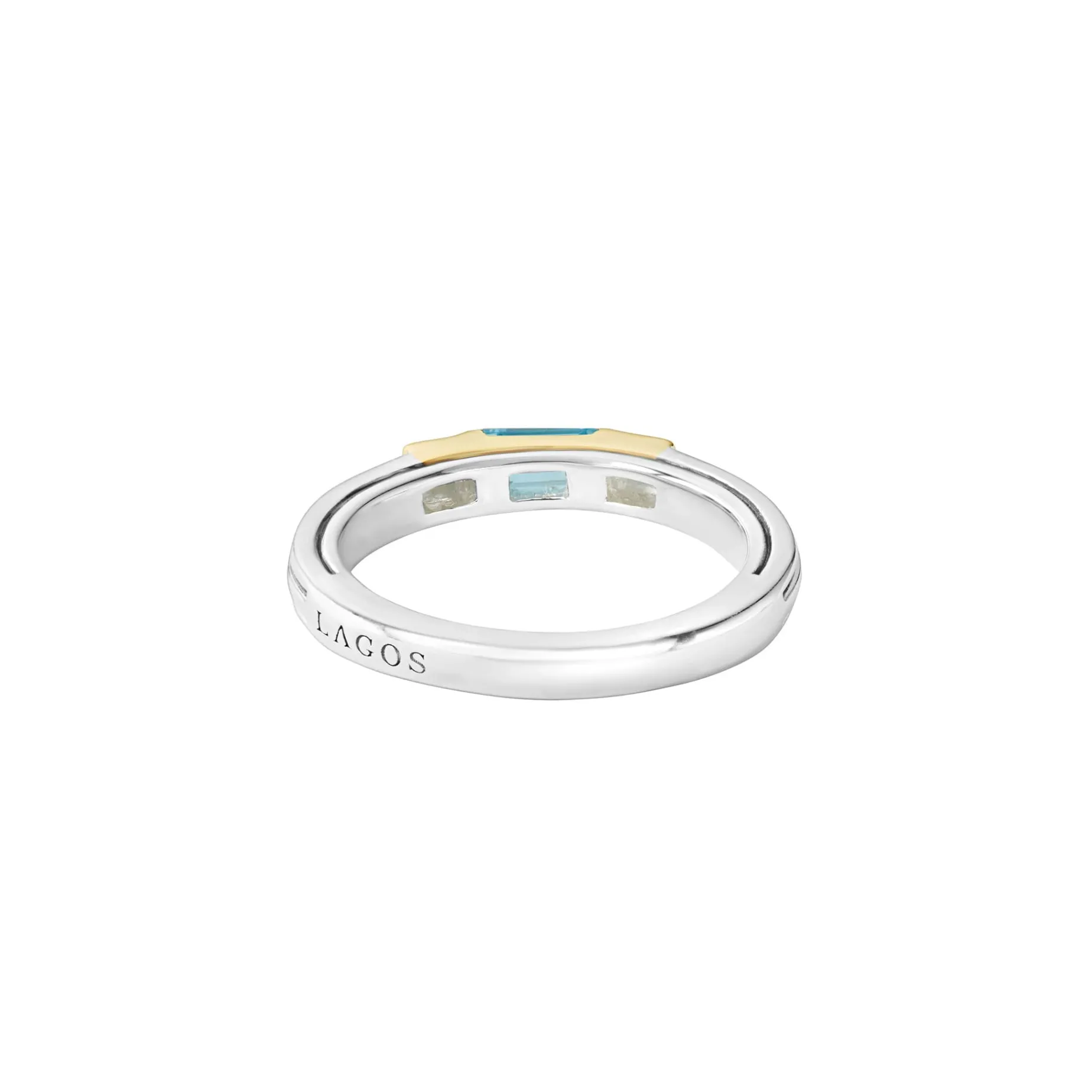 Swiss Blue Topaz and Diamond Stacking Ring