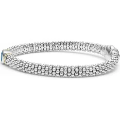 Swiss Blue Topaz Caviar Bracelet | 6mm