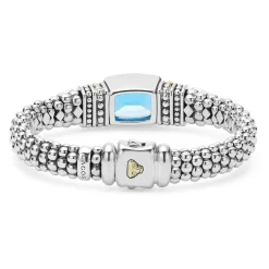 Swiss Blue Topaz Caviar Bracelet | 9mm