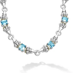 Swiss Blue Topaz Caviar Necklace