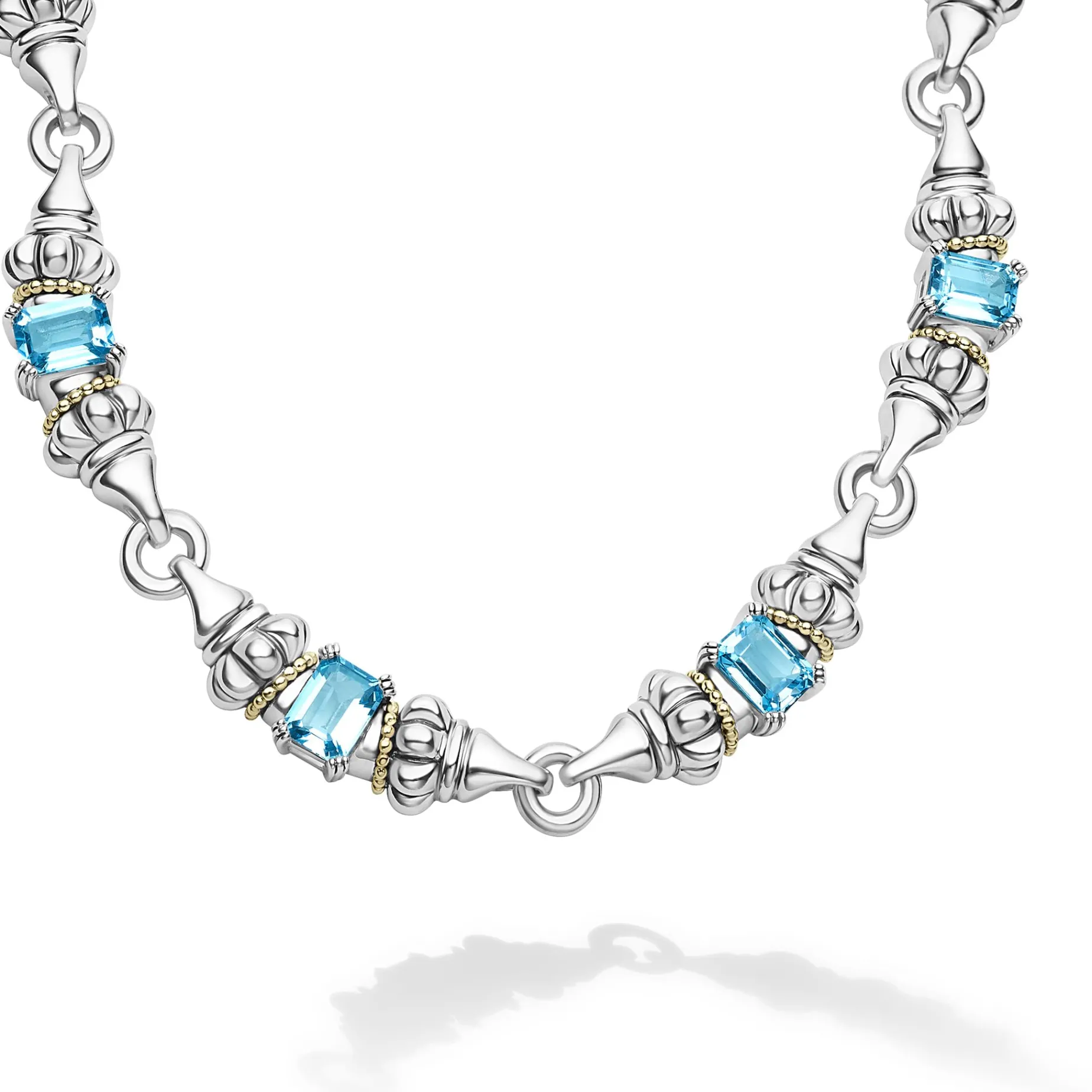 Swiss Blue Topaz Caviar Necklace