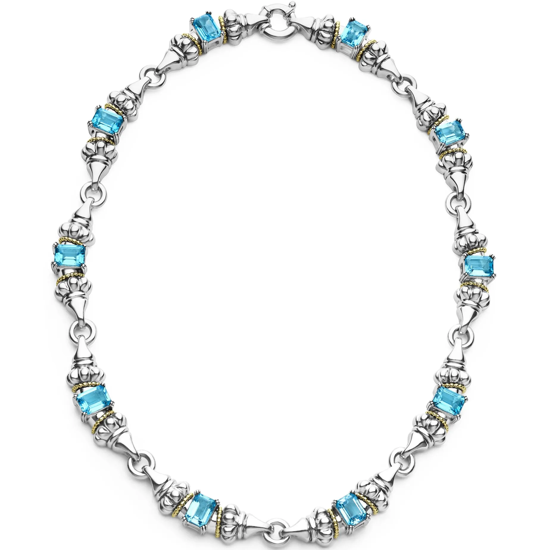 Swiss Blue Topaz Caviar Necklace