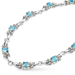 Swiss Blue Topaz Caviar Necklace