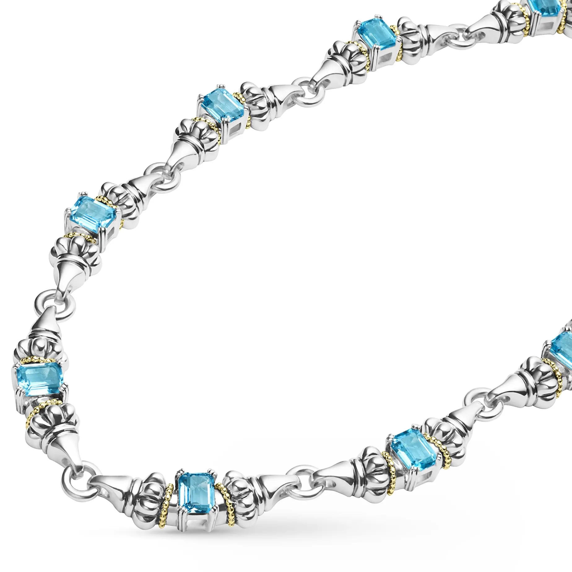 Swiss Blue Topaz Caviar Necklace