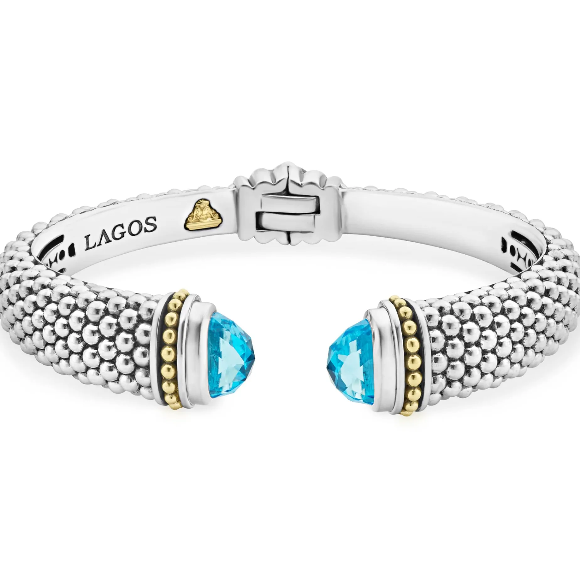 Swiss Blue Topaz Cuff Bracelet | 12mm