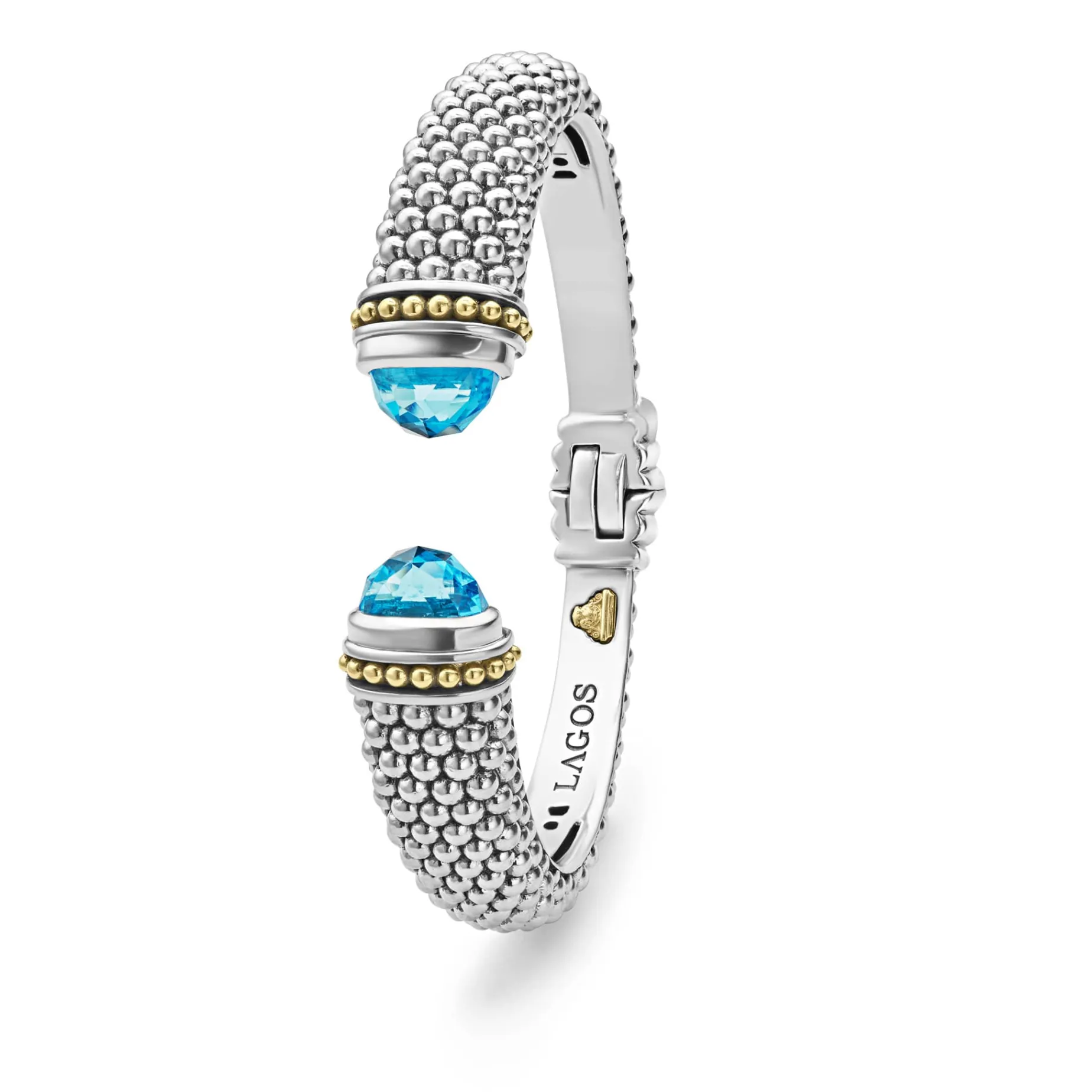 Swiss Blue Topaz Cuff Bracelet | 12mm