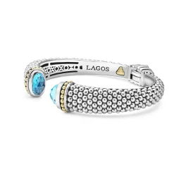 Swiss Blue Topaz Cuff Bracelet | 12mm