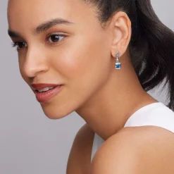 Swiss Blue Topaz Drop Earrings