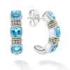 Swiss Blue Topaz Hoop Earrings