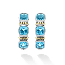 Swiss Blue Topaz Hoop Earrings