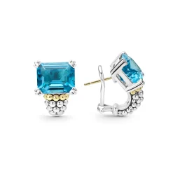 Swiss Blue Topaz Huggie Earring