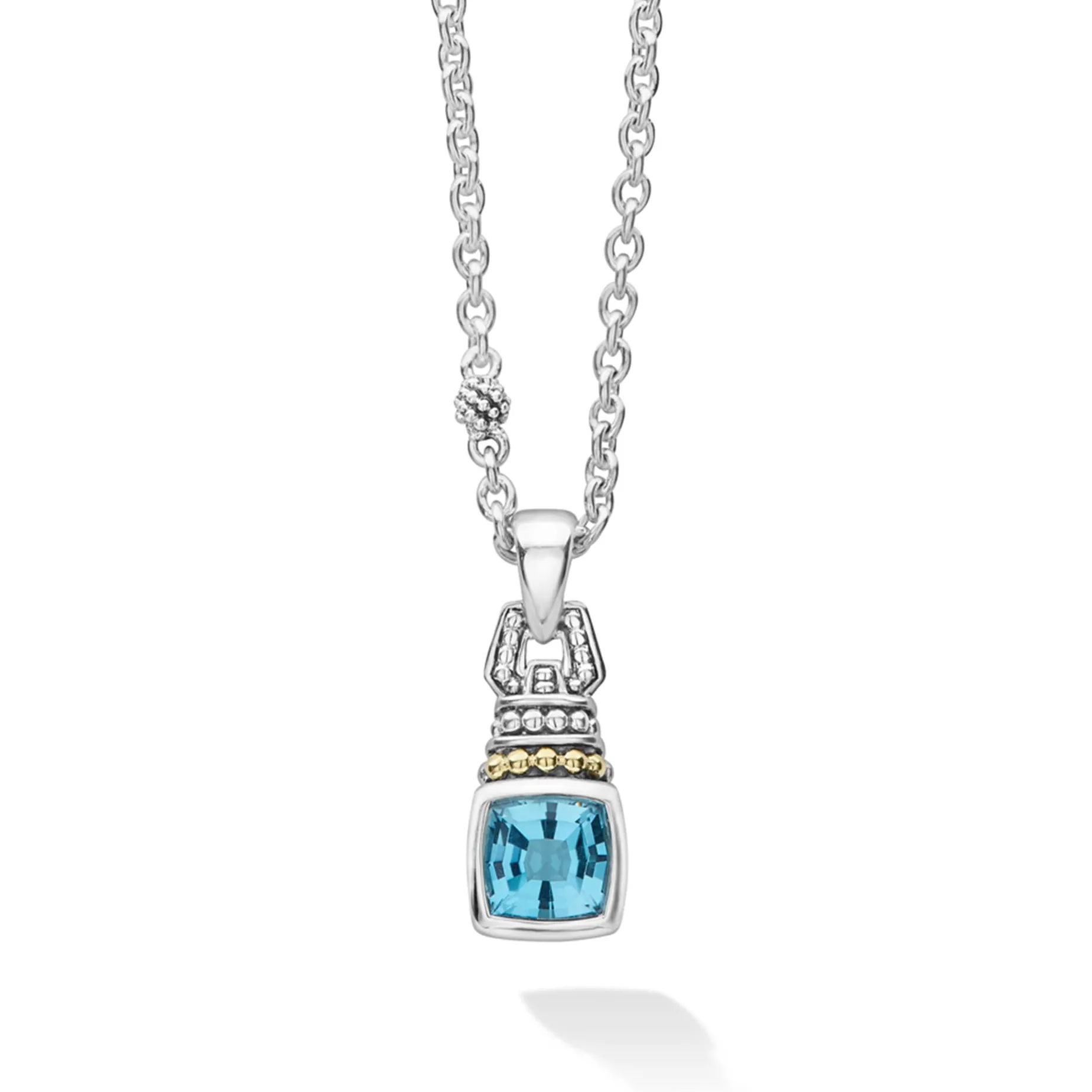 Swiss Blue Topaz Pendant Necklace