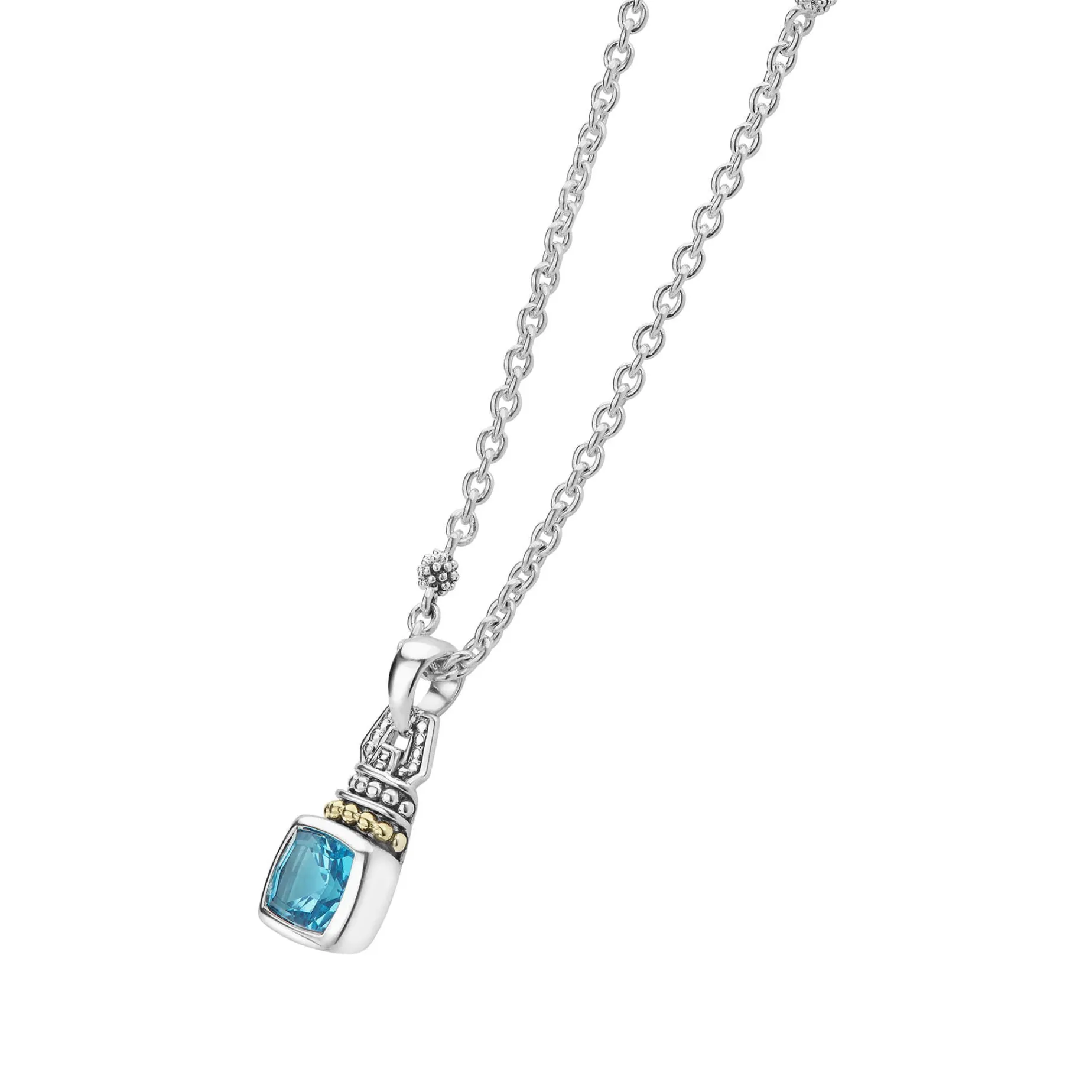 Swiss Blue Topaz Pendant Necklace