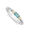 Swiss Blue Topaz Stacking Ring with Diamonds