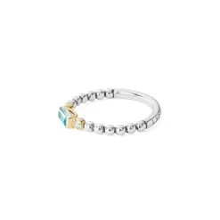 Swiss Blue Topaz Stacking Ring with Diamonds