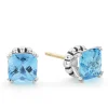 Swiss Blue Topaz Stud Earrings