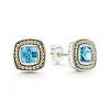 Swiss Blue Topaz Stud Earrings
