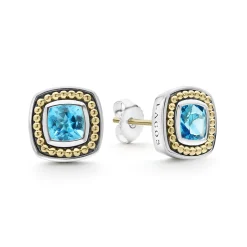 Swiss Blue Topaz Stud Earrings
