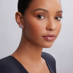 Swiss Blue Topaz Stud Earrings