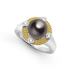 Tahitian Black Pearl Diamond Ring