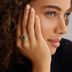 Tahitian Black Pearl Diamond Ring