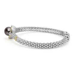 Tahitian Black Pearl Diamond Caviar Bracelet | 6mm