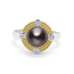 Tahitian Black Pearl Diamond Ring