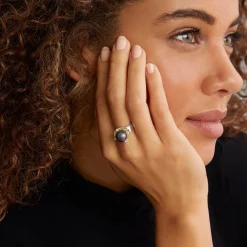 Tahitian Black Pearl Diamond Ring