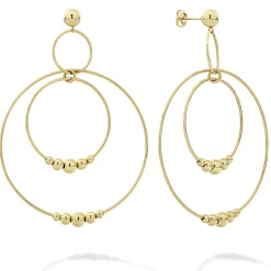Three Circle Bead Drop Earrings