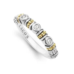 Three Diamond Stacking Ring
