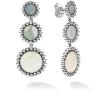 Three Mother of Pearl Circle Drop Earrings