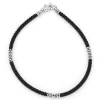 Three Silver Station Matte Ceramic Bracelet | 3mm