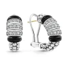 Three Station Ceramic Diamond Hoop Earrings