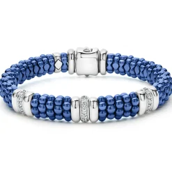 Three Station Ceramic Diamond Bracelet | 9mm