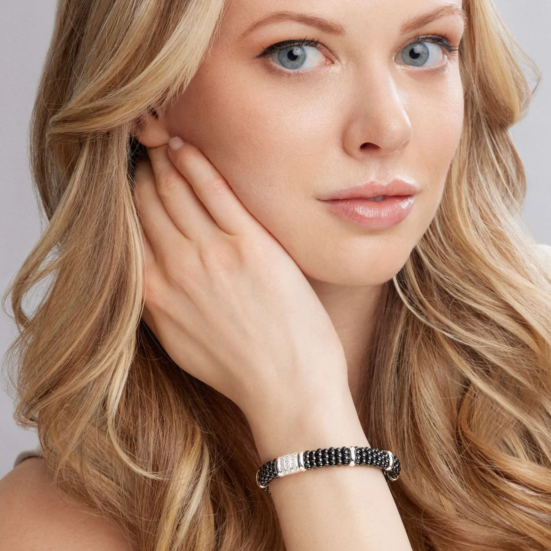 Three Station Ceramic Diamond Bracelet | 9mm